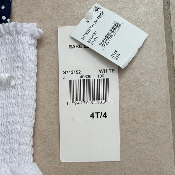 Rare Editions White Dress with Navy and Red Accents - Picture 3 of 4